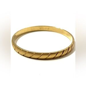 Monet Gold Tone Brushed Bangle Bracelet